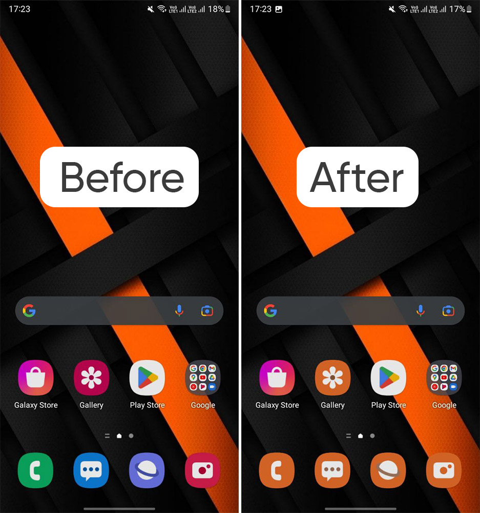 Samsung One UI 5.0 colored icons