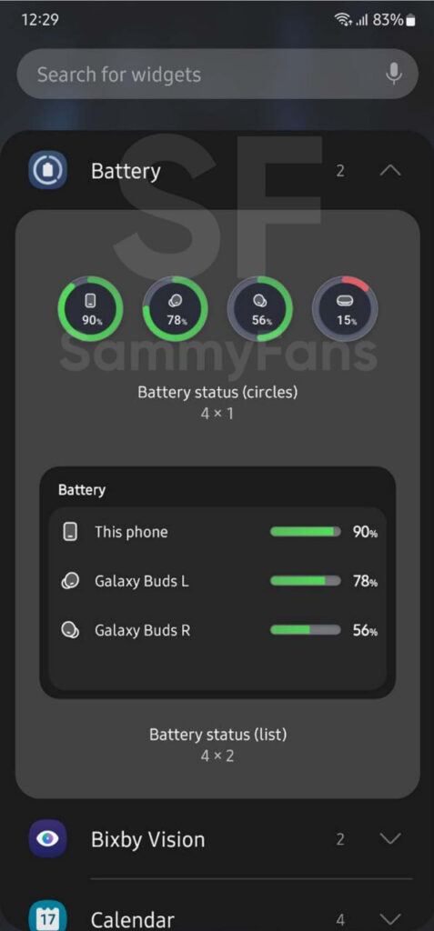 One UI 5.1 Features battery widget