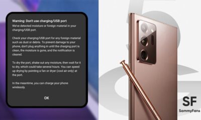 Samsung Galaxy Note 20 usb moisture issue