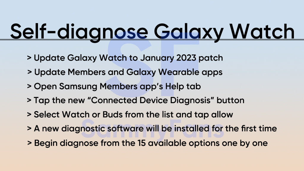 Samsung Galaxy Watch Self Diagnose