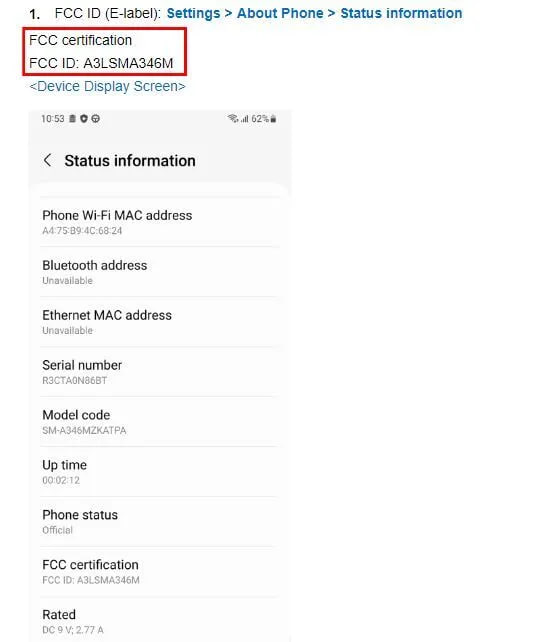 Samsung Galaxy A34 5G FCC