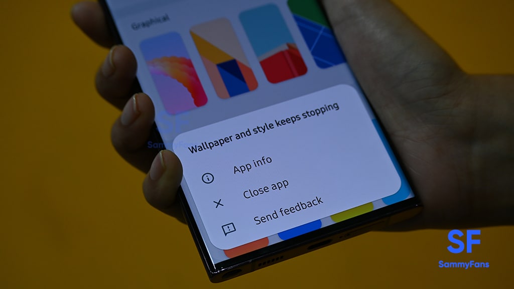 Samsung One UI 5 Wallpaper crashing issue