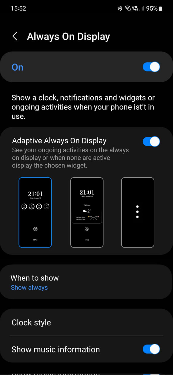 Samsung One UI 6 Adaptive Always on Display concept