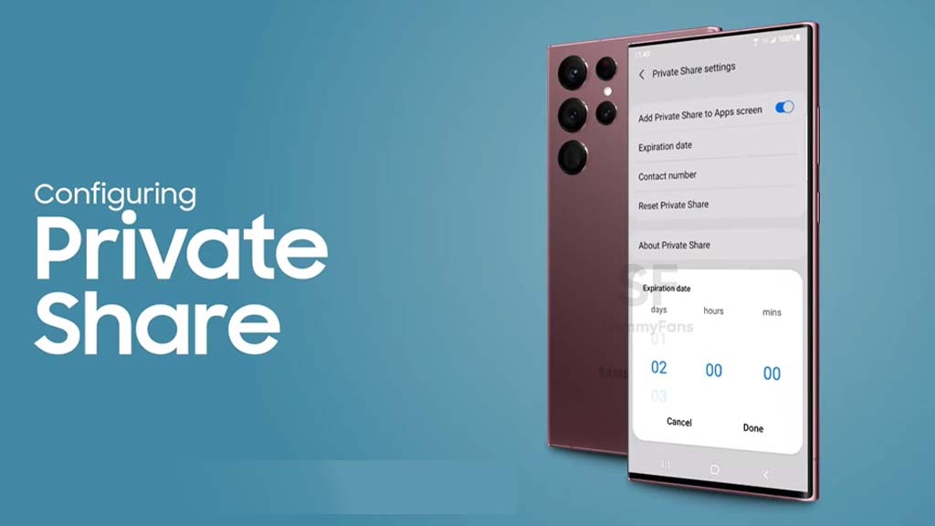 Samsung Private Share feature