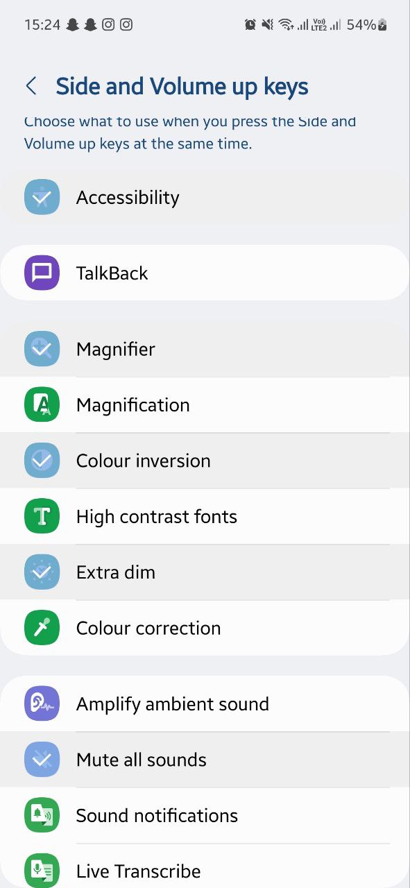 Samsung Side Key settings