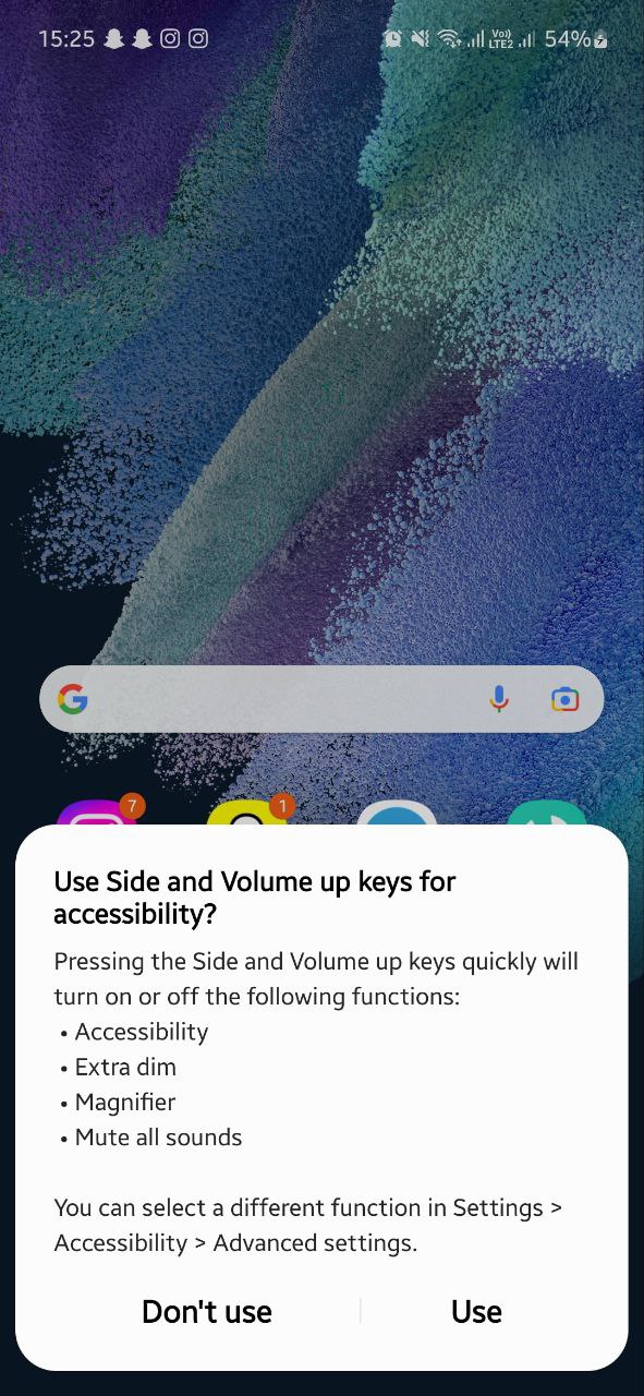 Samsung Side Key settings