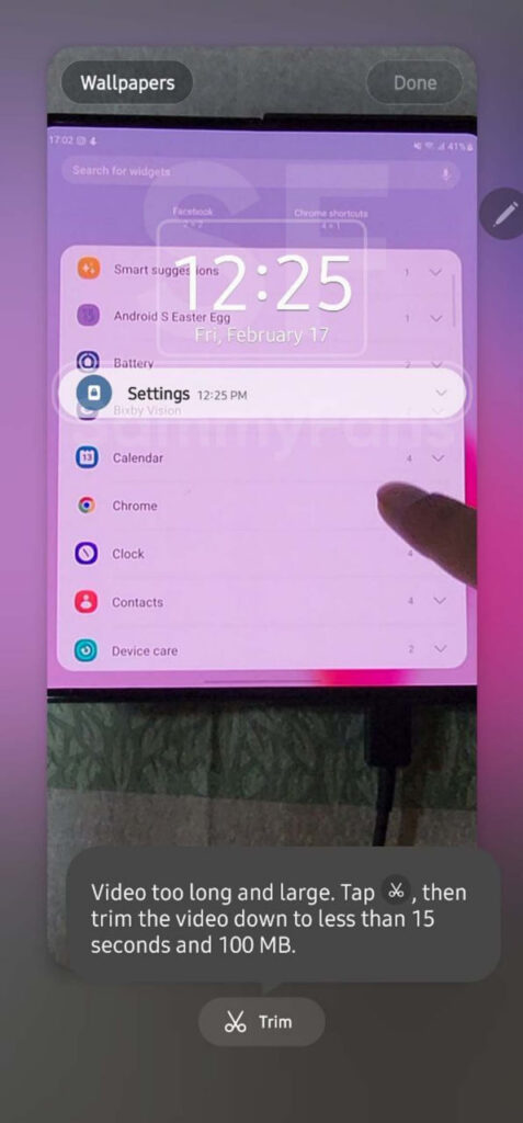 One UI 5.1 Features trim video wallpaper