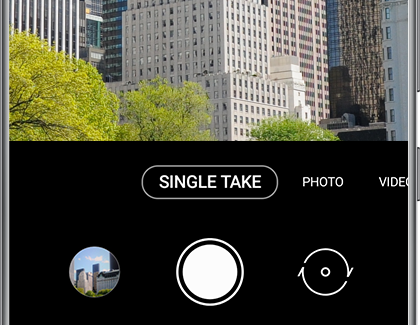 SINGLE TAKE selected in the Camera app